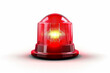 © Phichitpon - Flashing red siren light isolated on white or transparent background.