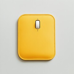 Poster - Vibrant Yellow Mouse Pad Centered on Plain Surface with Minimalist Design and Isolated Backdrop for Workspace or Office Decor