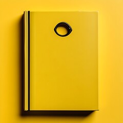 Poster - Minimalist Photograph of a Yellow Binder Lying Flat at the Center of a Plain Surface Isolated and Ready for Graphic Design or Commercial Use