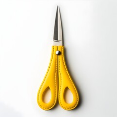 Poster - Minimalist and Stylish Yellow Scissors Case Isolated on a Clean White Background  Simple and Functional Office Supply or Craft Tool Storage and Organization