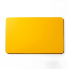 Poster - A yellow desk mat resting flat and centered on a pristine white background creating a minimalist and sophisticated office or workspace accessory