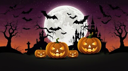 Halloween element and background template illustration