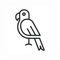 parrot black icon isolated on white