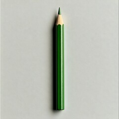 Poster - Closeup of a Vibrant Green Pencil Centered and Isolated on a Plain Minimalist Surface   Ideal for Creative Business or Educational Concepts