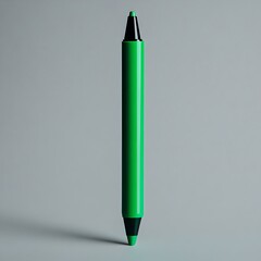 Poster - Minimalist composition of a green marker placed at the center and isolated on a plain background  The simple clean design creates a modern graphic aesthetic suitable for various design art