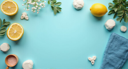 Sticker - background with lemon and lime