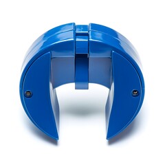 Poster - A minimalist image featuring a blue tape dispenser placed centrally on a clean white background showcasing the simple and functional design of this essential office supply