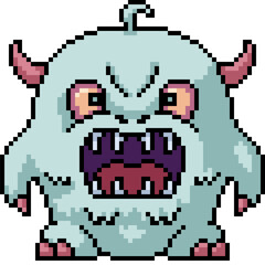 Poster - pixel art of scary monster kid