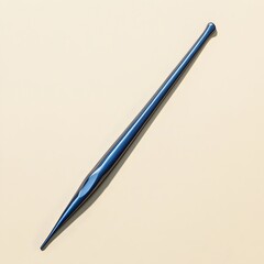 Poster - A sleek blue letter opener lying flat at the center of a light colored surface creating a minimalist and professional office or workplace scene