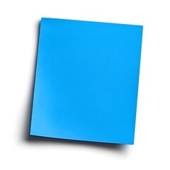 Poster - Close up shot of a blue sticky note pad placed at the center of a plain white surface  The minimalist clean composition emphasizes the simplicity and functionality of this common office supply