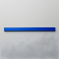 Poster - Close up photograph of a blue metal ruler lying flat at the center of a plain and isolated surface showcasing the ruler s precise measurement markings and minimalist design