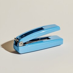 Poster - A blue stapler remover a compact and essential office tool placed at the center of a light and minimalist background showcasing its sleek and contemporary design