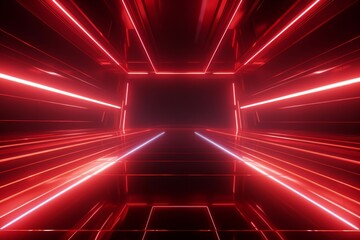 Wall Mural - abstract neon lines - futuristic digital art