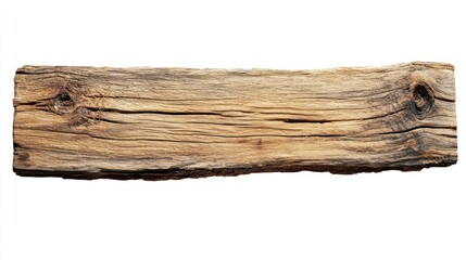 Poster - Weathered Wood Plank Isolated on White Background