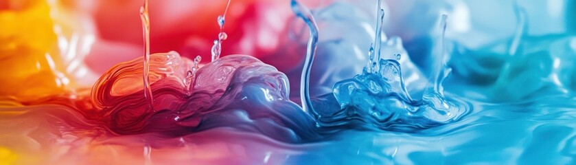 Aufkleber - Abstract Liquid Art with Vibrant Colors