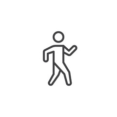 Wall Mural - Person walking line icon