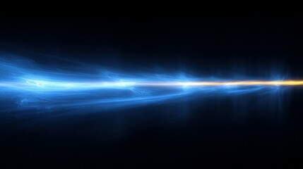 Poster - Abstract Blue and Orange Energy Stream in Dark Background