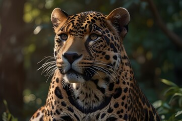 close-up of a leopard in the wild showcasing its spots and gaze