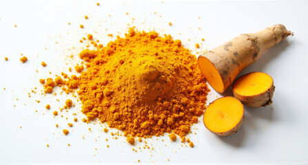 Poster - turmeric powder and mortar