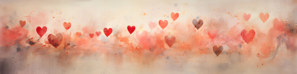 Wall Mural - rustic valentine heart background with room for text or message, header or banner style