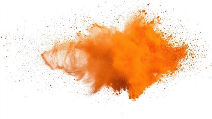 Aufkleber - Orange Powder Explosion on White Background