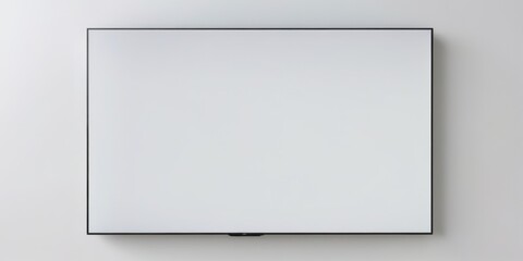 flat-screen tv mounted white wall rectangular shape has modern b
