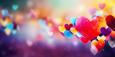 Poster - Colorful love blurred background