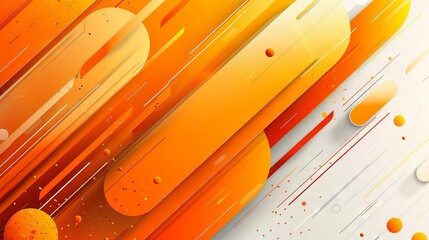 Wall Mural - Abstract orange background featuring geometric shapes with modern gradient diagonal rounded lines. Dynamic forms create a minimal and futuristic concept