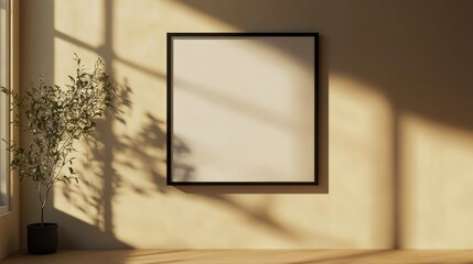 Poster - A Blank Canvas in a Minimalist Setting with Natural Light