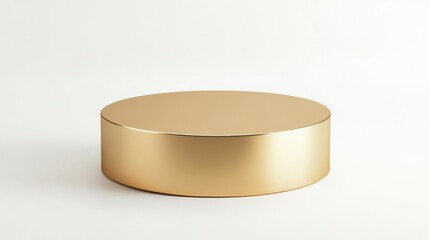Poster - A Single Golden Cylinder on a White Background