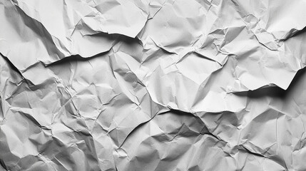 white paper texture background with random creases and folds, creating a chaotic pattern. The texture adds depth and a sense of dynamic motion to the minimalist design