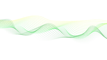 Wall Mural - Abstract green wave background. Green wave background. Design element for technology, science, modern concept. Wave lines, motion vector design