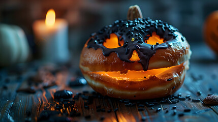 Wall Mural -  Halloween themed donuts, food photography