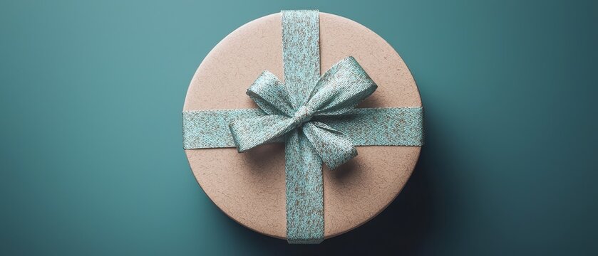 Minimalist gift box with a single, bold, circular shape