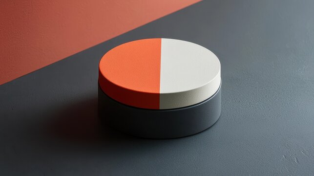 Minimalist gift box with a single, bold, circular shape