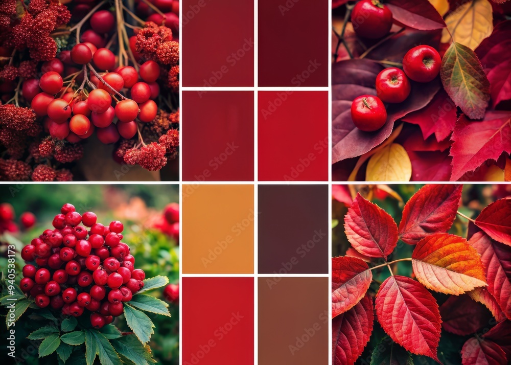 Saturated Deep Red Color Palette Stock Illustration | Adobe Stock
