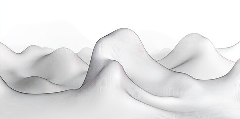 Poster - Abstract Wireframe Landscape with Curving Lines