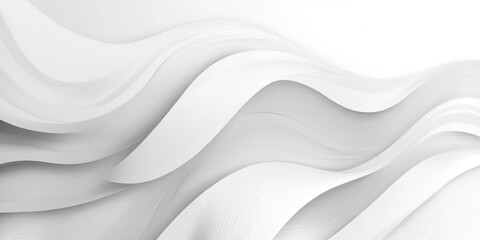 Poster - Abstract White Wavy Lines with Depth and Texture