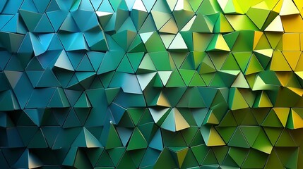 Poster - Abstract Green and Blue Triangular Pattern