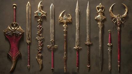 Wall Mural - Fantasy Swords and Weapons Collection.