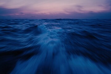 Surface of the ocean at dusk motion blur , ai