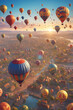 © Marek - epic landscape during sunset full of hot air balloons