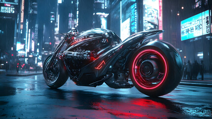 Futuristic Vintage Motorcycle