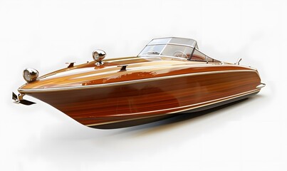 Wall Mural - motor boat on white background. 