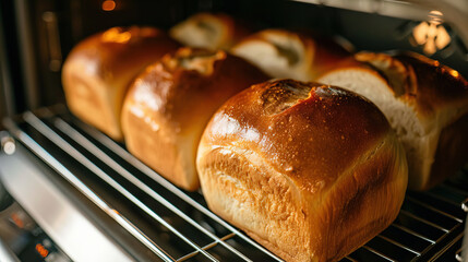 Homemade bread in the oven