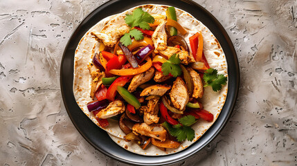 Chicken fajita on plate