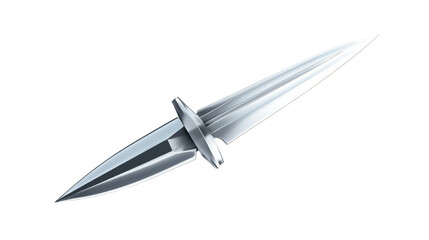 Sharp silver dagger isolated transparent background