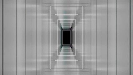 Poster - Futuristic Abstract Tunnel featuring Reflective Surfaces and Creative Visual Designs. Design