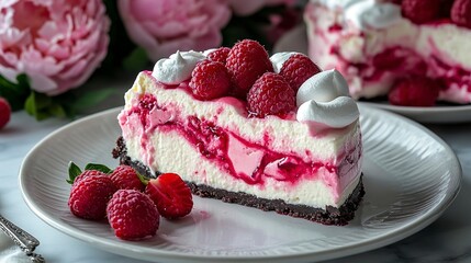 Canvas Print - creamy strawberry cheesecake