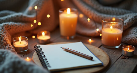 Wall Mural - candle and book